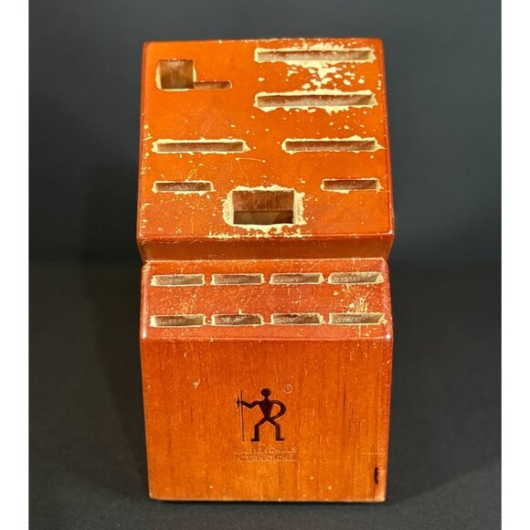 J.A. Henckels International Hardwood Oak Cherry Steak Knife Block Halberdier - Picture 3 of 5